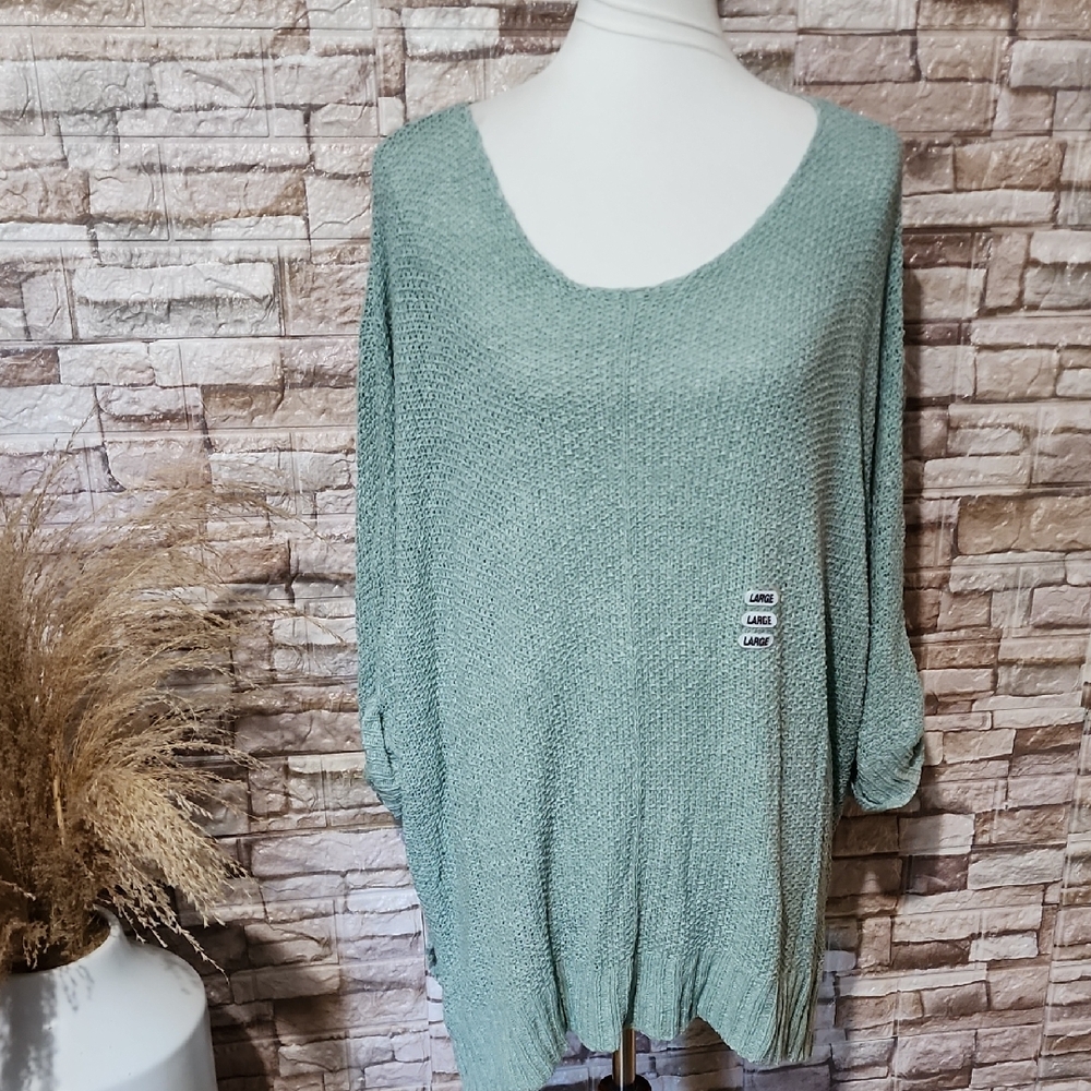 Easel Los Angeles Mint Green Women's Sweater Breezey Sweater In Sage Brand New